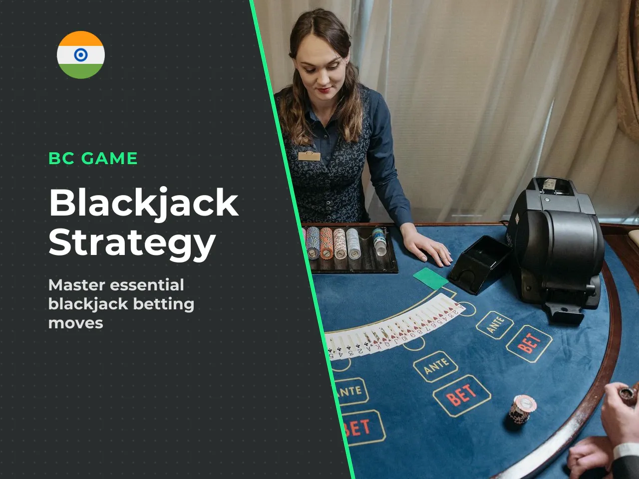 When to hit, stand, double or split. You should **hit** to draw another card, **stand** to hold your total, **double** to increase your bet for exactly one more card, or **split** matching cards into 