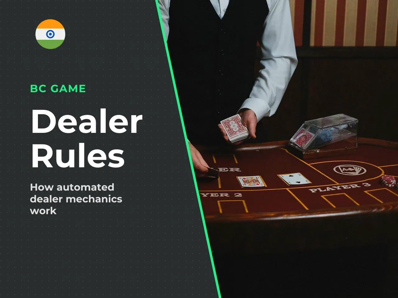 How the dealer completes the round online. The casino server automatically completes the dealer's turn based on coded rules without active human intervention. Results and payouts are calculated in mil
