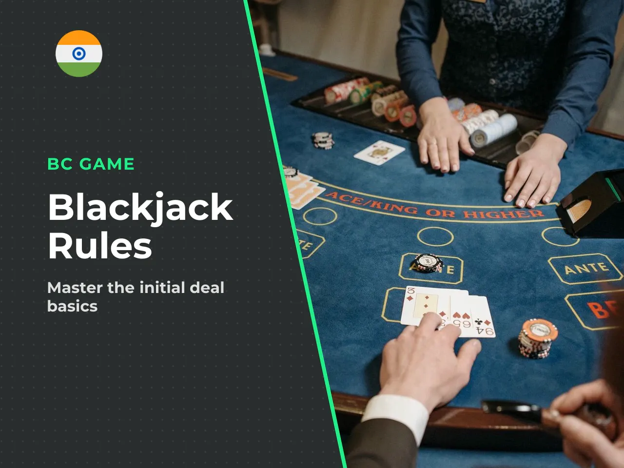 How a blackjack hand starts with the first two cards. A blackjack hand begins with the initial deal. Here is exactly how a standard round starts: 1. **Place your bet:** Select a chip denomination and 